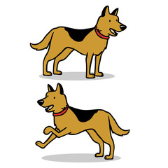 Deutscher Schäferhund als Cartoon