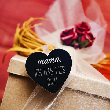 text mama ich hab lieb dich, I love you mom in German