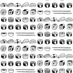 Sushi seamless pattern