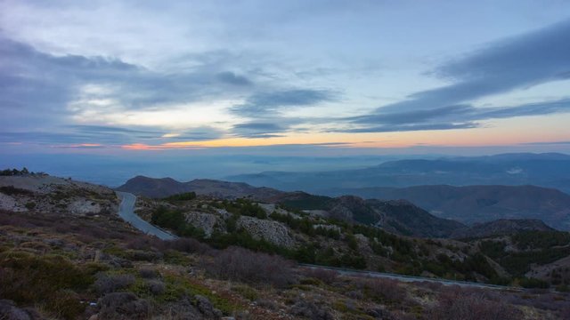 sunset spain mountain part near sierra neveda road 4k time lapse
