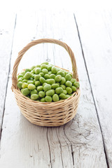 Bunch of biologic delicious green peas
