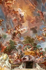 Photo sur Plexiglas Monument historique ROME, ITALIE - 14 JUIN 2015 : Peinture d& 39 art de plafond dans le hall central de la Villa Borghese, Rome