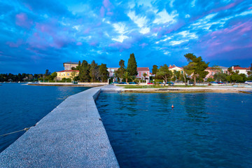 Zadar coast blue evening view