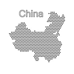 Fototapeta na wymiar map of China,dot