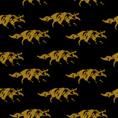 Plakat pattern of foxes gold