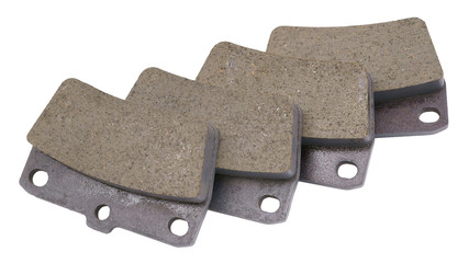 front brake pads for the car on a white background