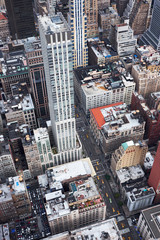 Aerial view of yellow cabs, and other traffics, on 5th Avenue NYC © nielskliim