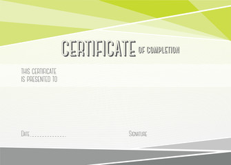 Horizontal Modern Certificate of completion. EPS10 vector template