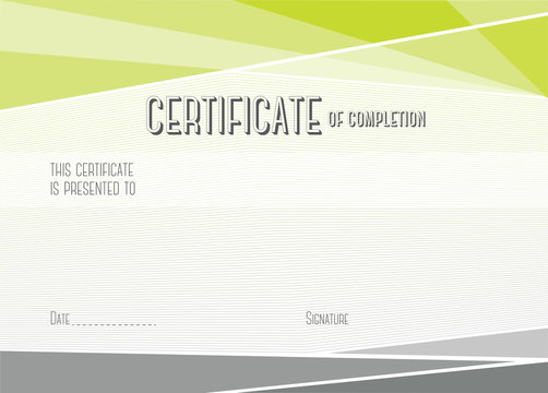 Horizontal Modern Certificate of completion. EPS10 vector template
