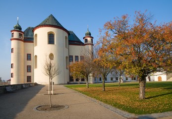 Fototapeta premium Temple of Holly Cross Finding and Piarist Cloister´s gardens in the Litomysl, eastern Bohemia, Czech republic - UNESCO