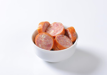 Sliced pork sausage