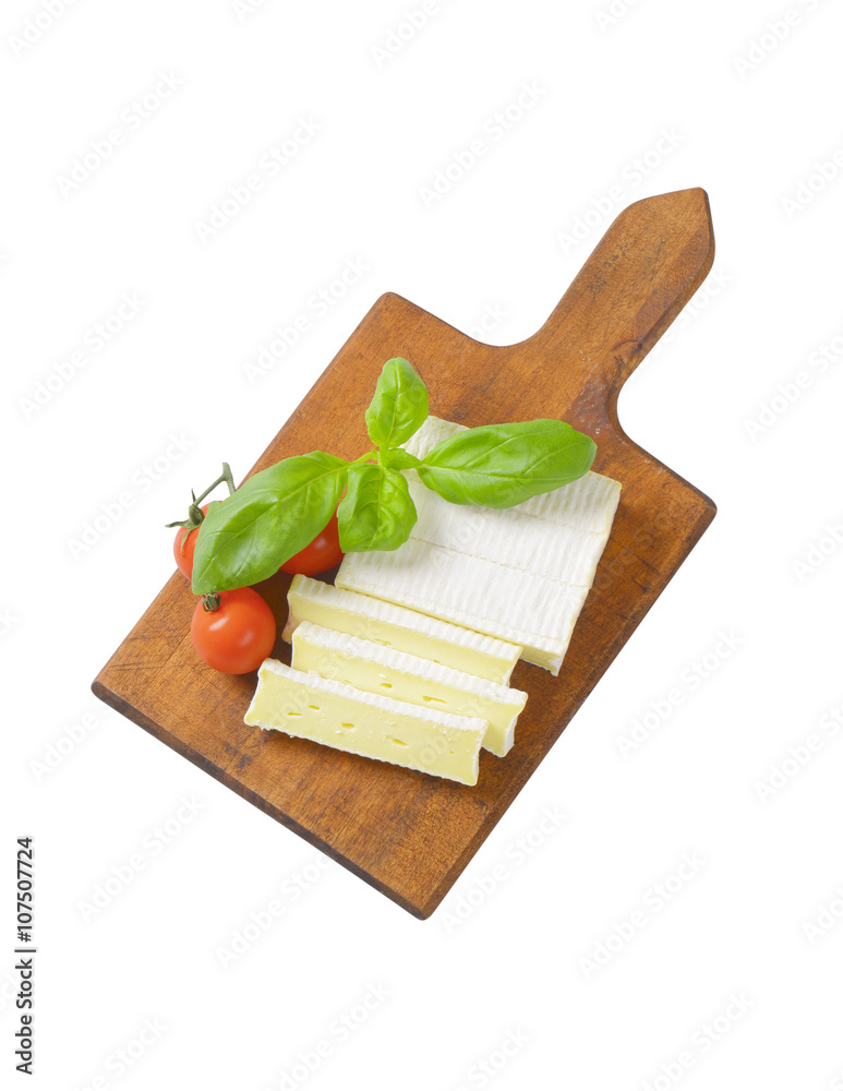 Sticker Soft cheese with thin white rind