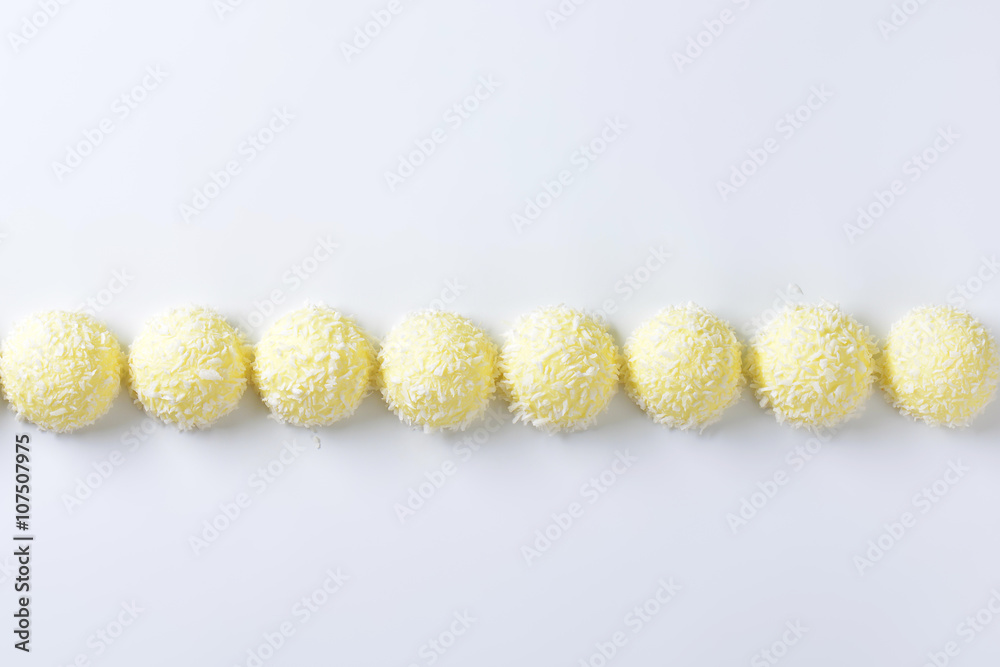 Canvas Prints white chocolate coconut truffles