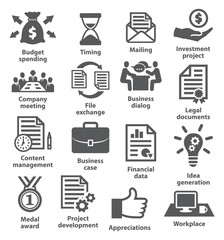 Business project planning icons