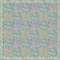 Quilt design n.2, collage for a quilt green, grey and beige