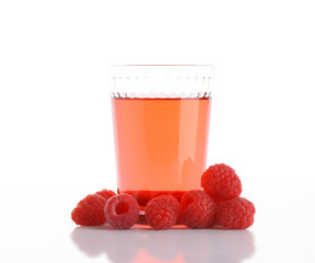 Glass of raspberry juice