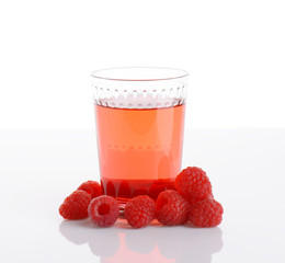 Glass of raspberry juice