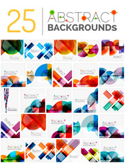 Collection of various abstract backgrounds, geometric style
