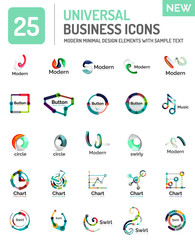 Logo collection, abstract geometric business icon set