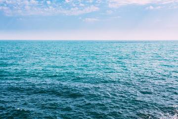 Obraz premium Sea Ocean And Blue Sky Background With Cloudscape in Summer. Vac