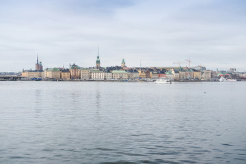 Stockholm, Sweden - March, 16, 2016: panorama of an old town of Stockholm, Sweden