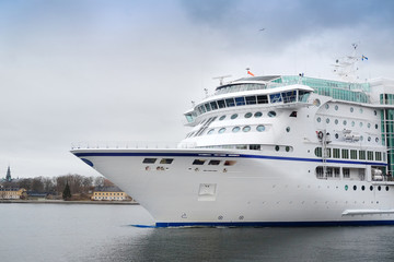Fototapeta na wymiar Stockholm, Sweden - March, 16, 2016: The image of a cruise ship near Stockholm, Sweden