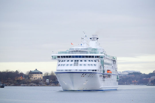 Stockholm, Sweden - March, 16, 2016: The image of a cruise ship near Stockholm, Sweden