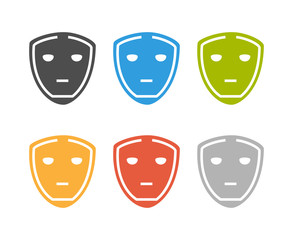 Colored vector icons of mask on white background. Modern set of symbol mask.