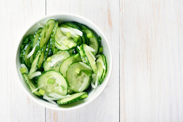 Cucumber salad, top view