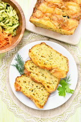 Slices of vegetable moist bread