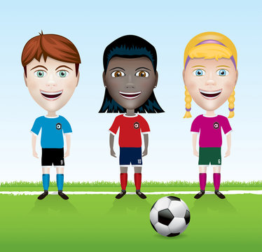 Soccer Team Youth Illustration