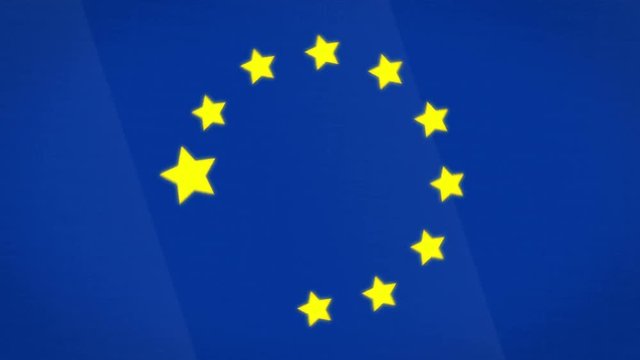 European Union Stylish Flag Transition Background. Computer generated abstract motion background. Perfect to use with music, backgrounds, transition and titles.