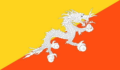 Bhutan Flag - obrazy, fototapety, plakaty