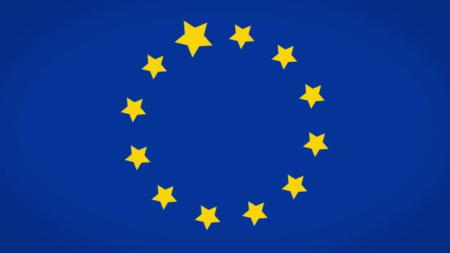 European Union Flag Transition Background. Computer generated abstract motion background. Perfect to use with music, backgrounds, transition and titles.
