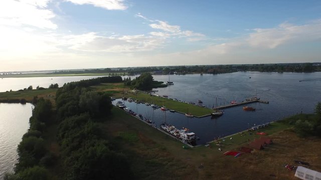 Dutch, lake with island,sunset
