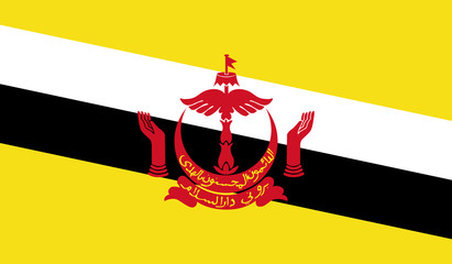 Brunei Flag - obrazy, fototapety, plakaty