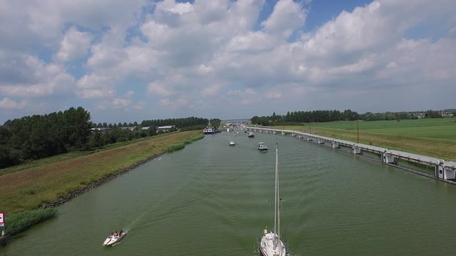 Dutch canal with ships