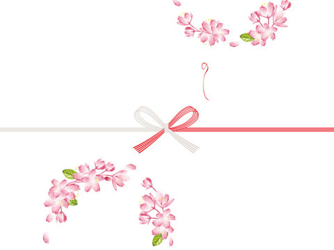 cherry blossoms noshi paper : japanese envelope decoration