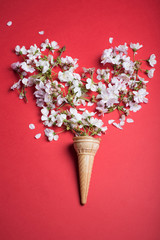 blossom shaped heart with tip made of cornet
