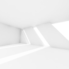 Abstract empty 3d interior with white windows