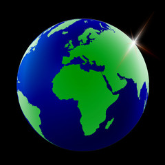 Globe Earth Icon. Asia. World Map with Globes detailed editable. Vector illustration.