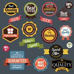 Vintage, retro flat badges, labels