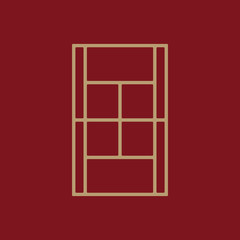 The tennis court icon. Sport symbol. Flat