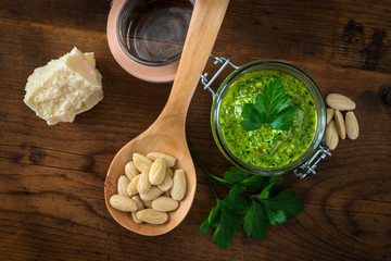 Pesto with parsley and almonds