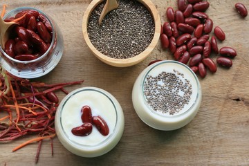 yogurt red bean with milk