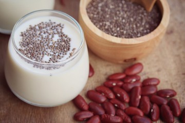 yogurt red bean with milk