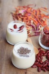 yogurt red bean with milk