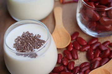 yogurt red bean with milk