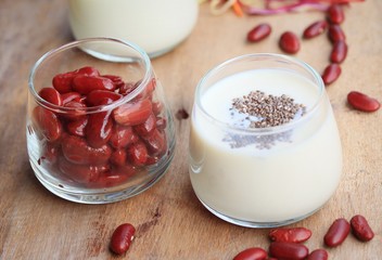 yogurt red bean with milk