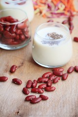 yogurt red bean with milk